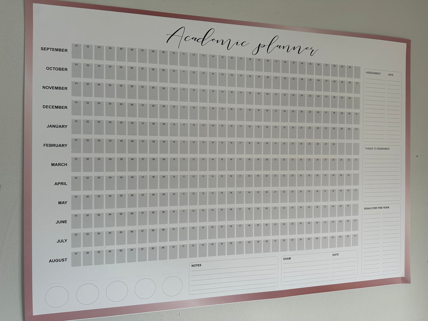 September Academic Wall Planner