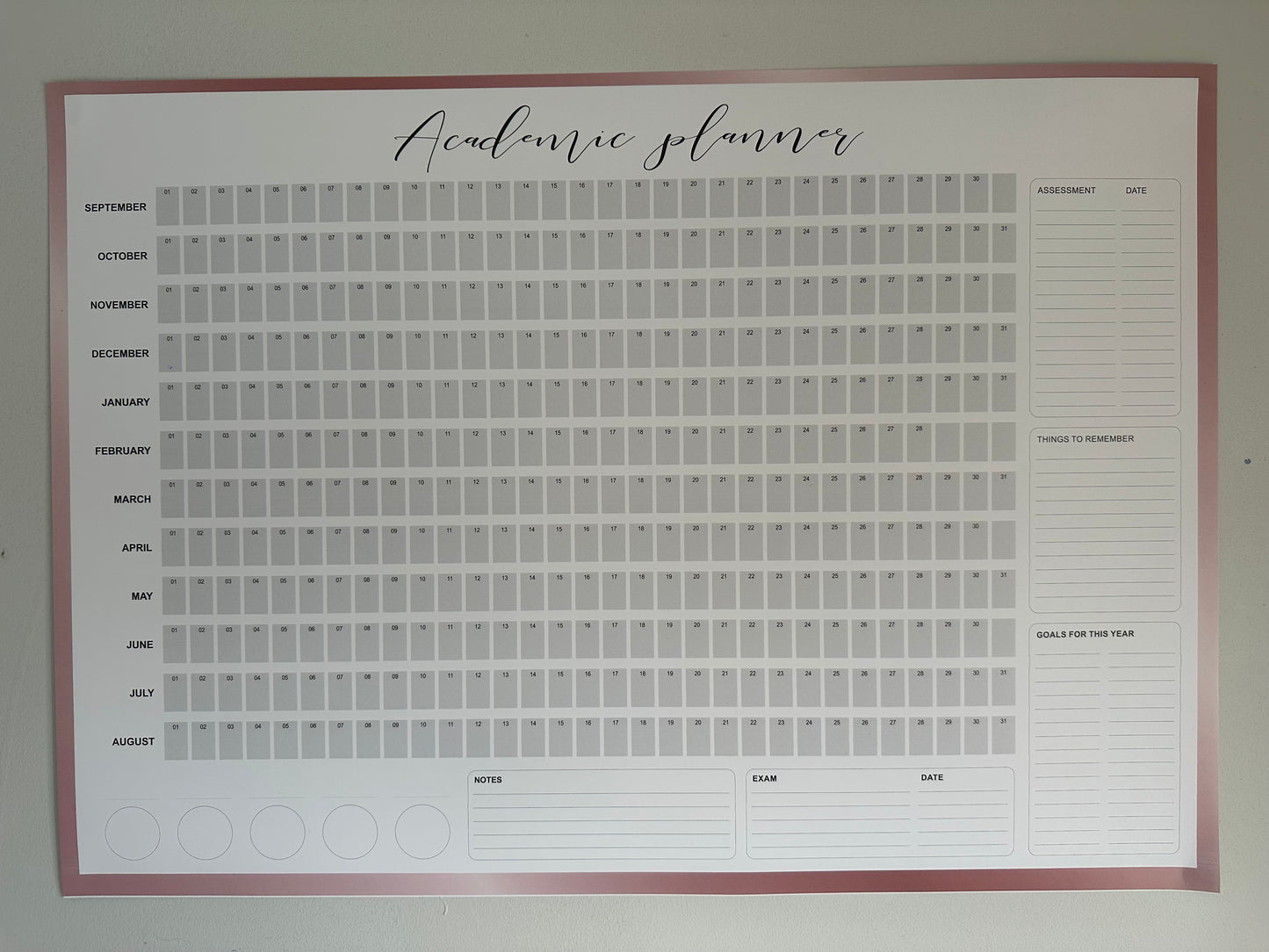 September Academic Wall Planner
