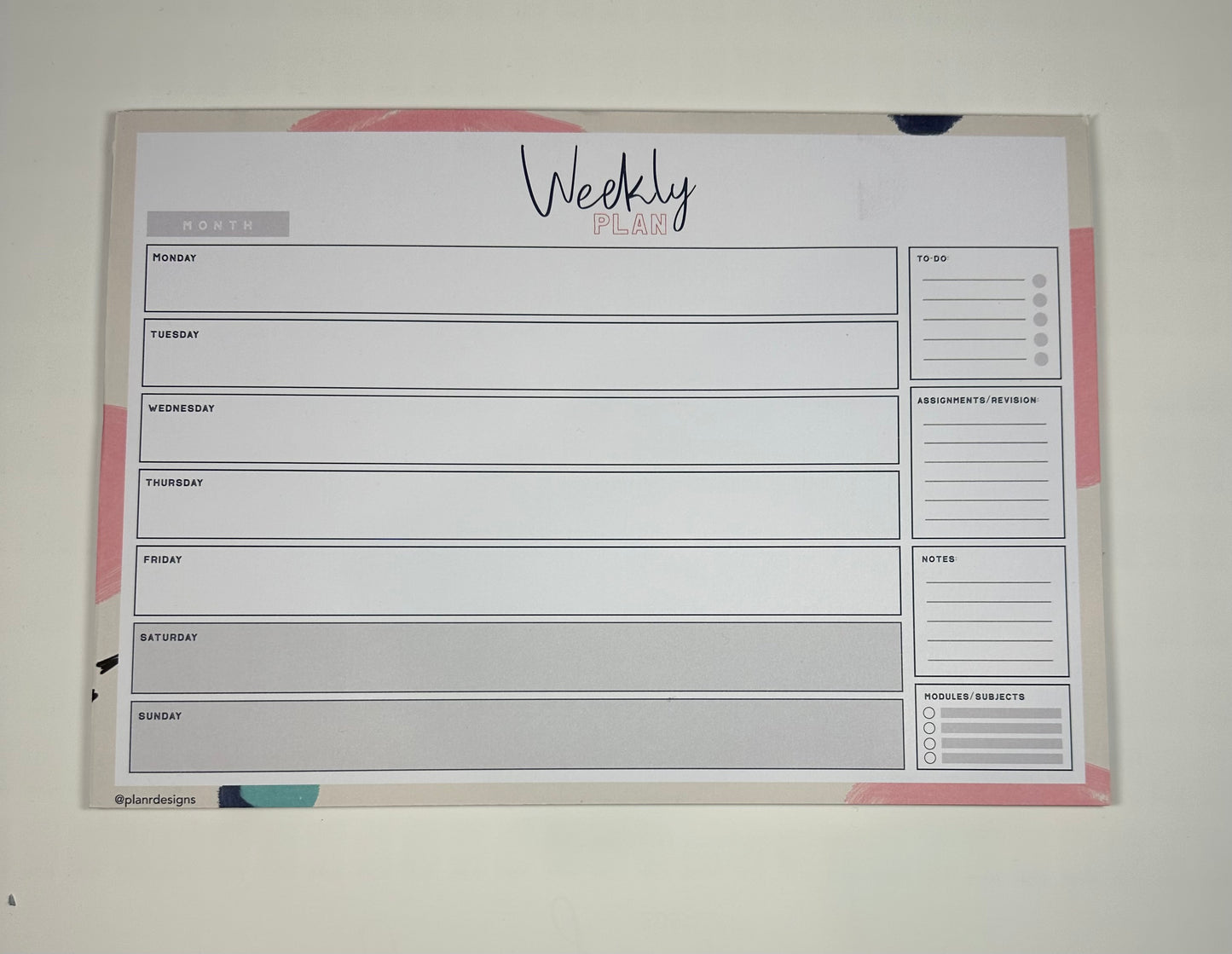 A4 Desk Planner - Pink