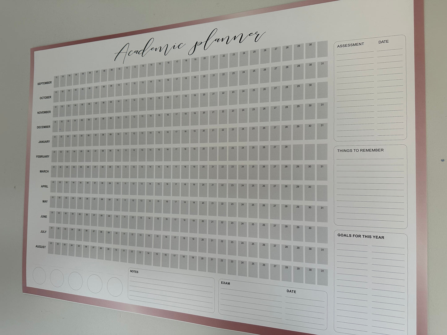 September Academic Wall Planner