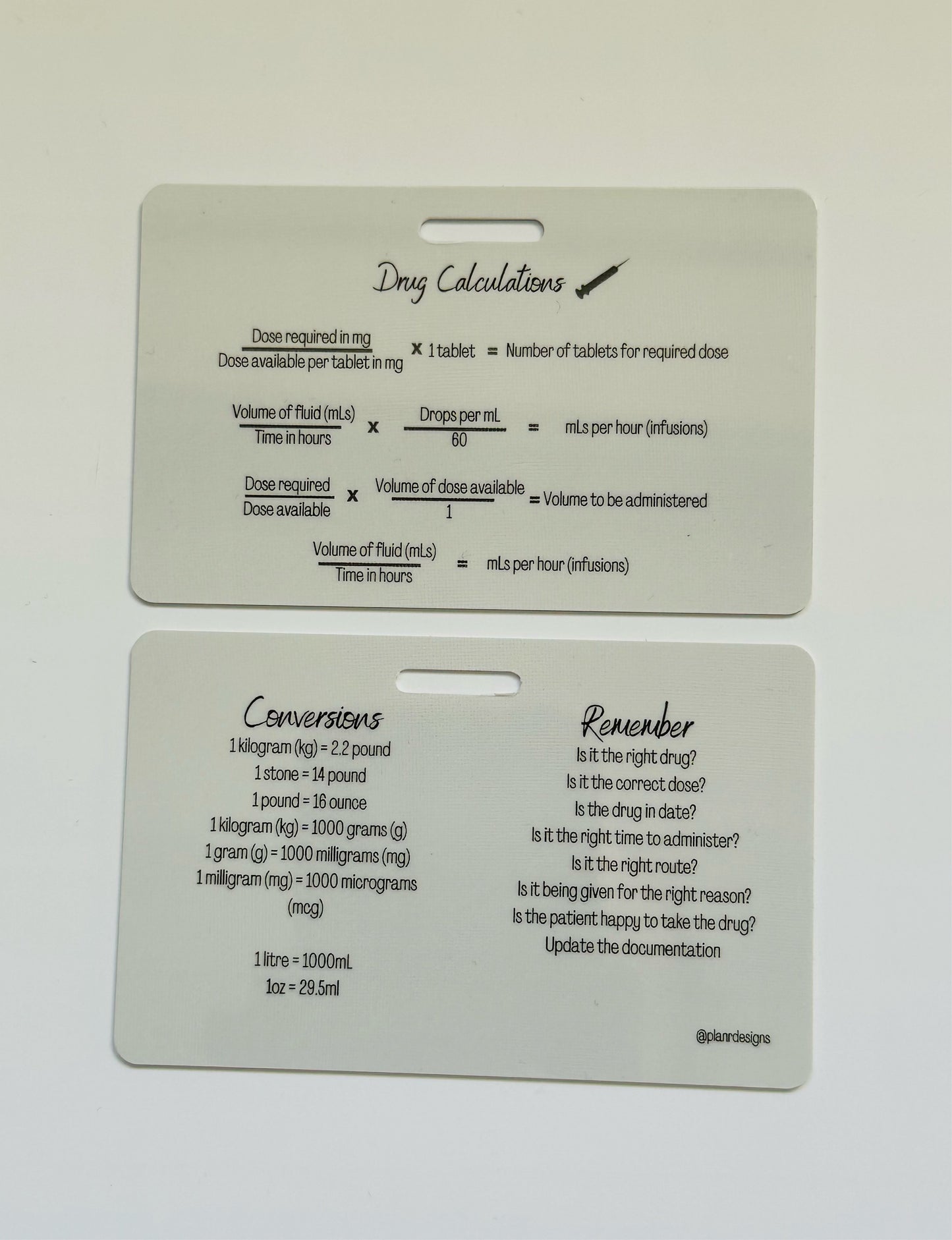 Medication Lanyard Card