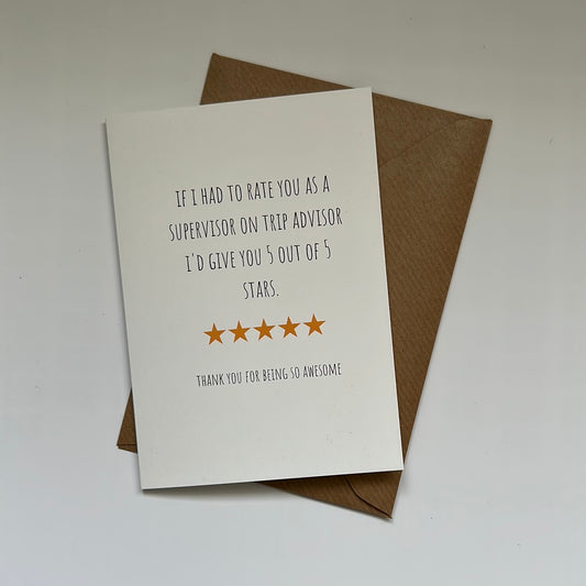 Thank you card - Tripadvisor