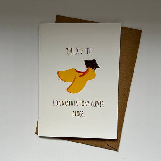 Congratulations clever clogs card