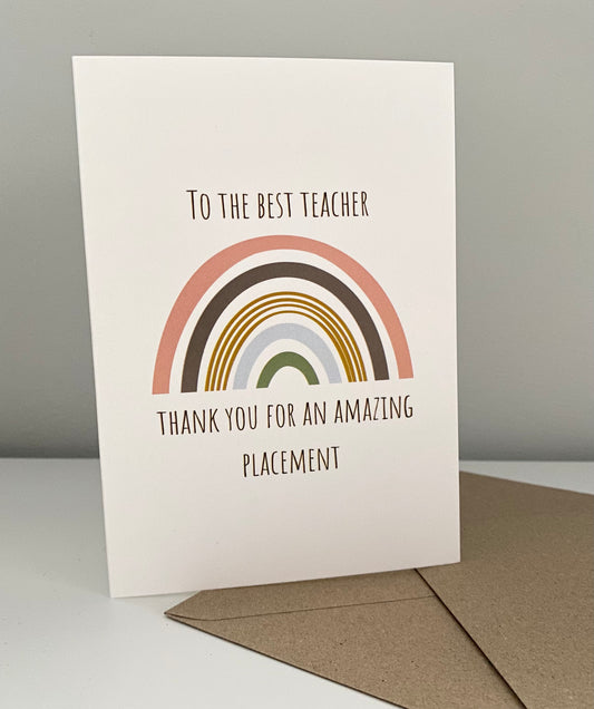 Teacher Thank you card - Rainbow