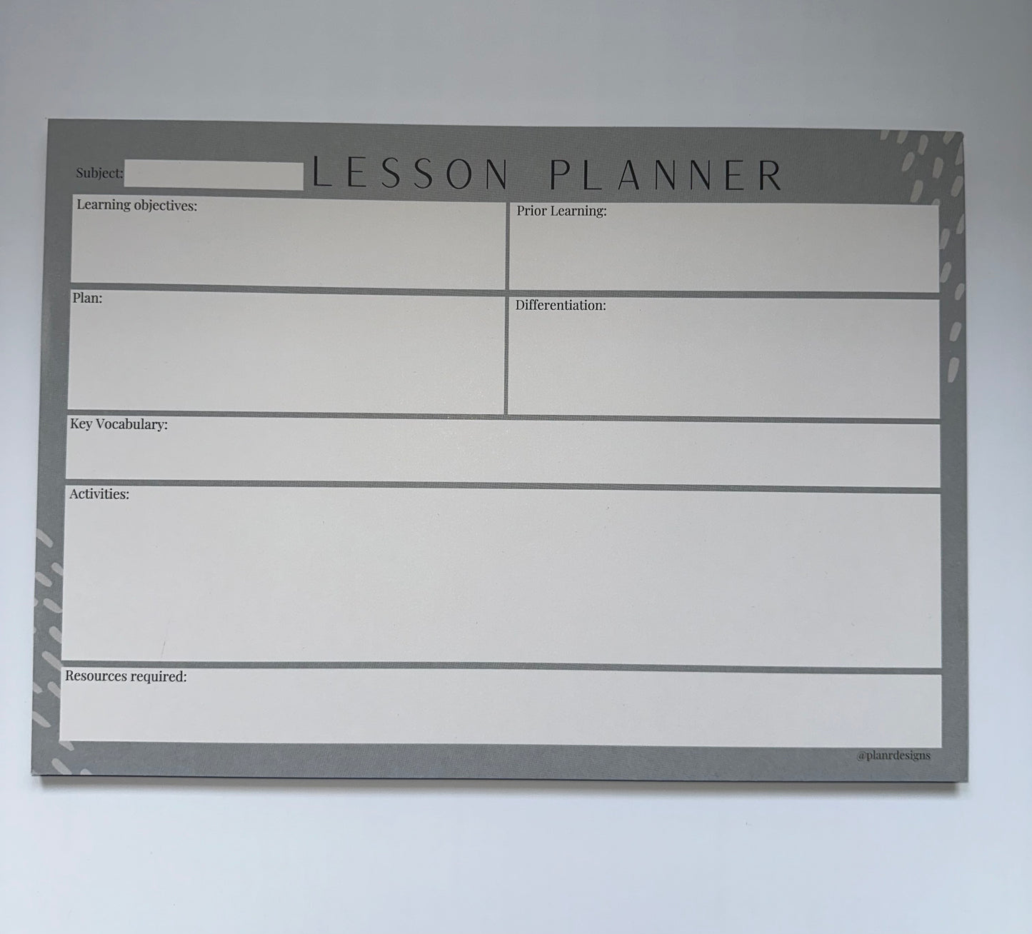 Lesson Planner Deskpad